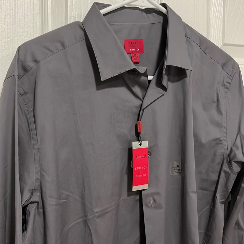 Alfani slim fit stretch button down